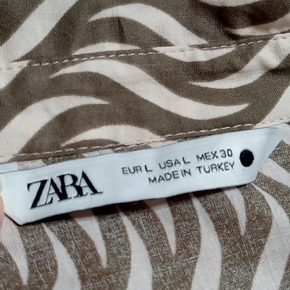 ZARA Womens LARGE SHEER DRESS Preowned Sleeves USED Casual Party Summer Vacation - Picture 6 of 9